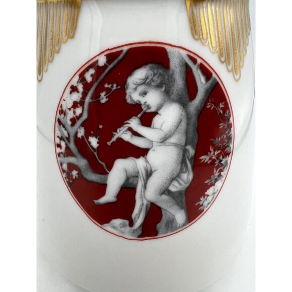 Celebrate Germany Cherub Pitcher Gold Trim 6.25" Porcelain Jug Cupid Art - Picture 8 of 9